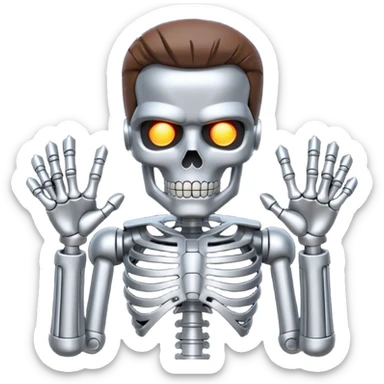 Terminator with metal skeleton sticker