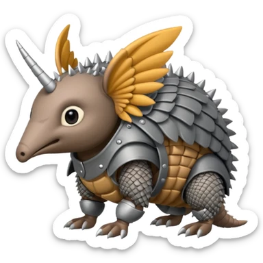 winged armadillo sticker
