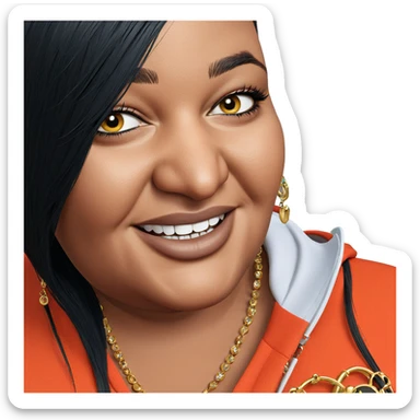 smiling portrait with jewelry accents sticker