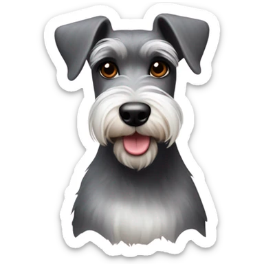 Schnauzer with hearts  sticker