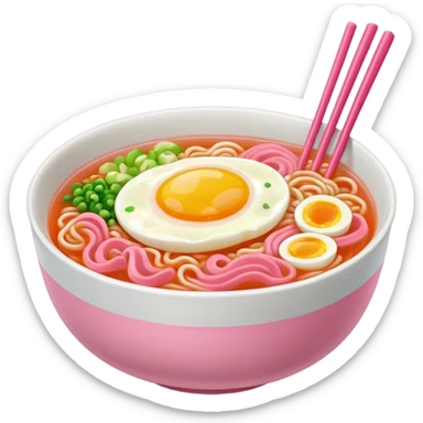 Pink ramen sticker