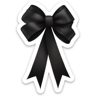 black ribbon bow sticker