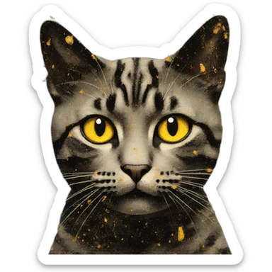jackson pollock cat sticker