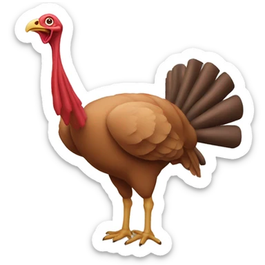 Stretchy turkey with a very long droopy neck sticker