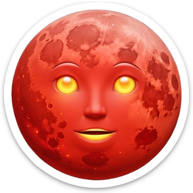 Red moon sticker