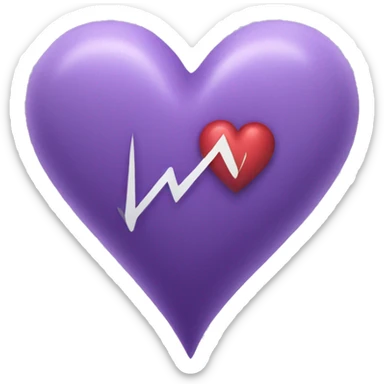 Lavender pulsating heart sticker