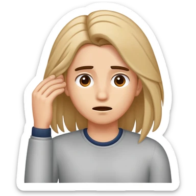 Yanking on your hair because of stress sticker