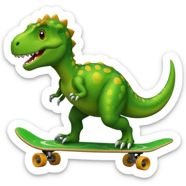 Dinosaur skateboarding  sticker