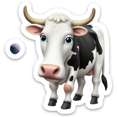 Cow on the moon sticker