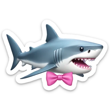 shark with a pretty pink bow sticker