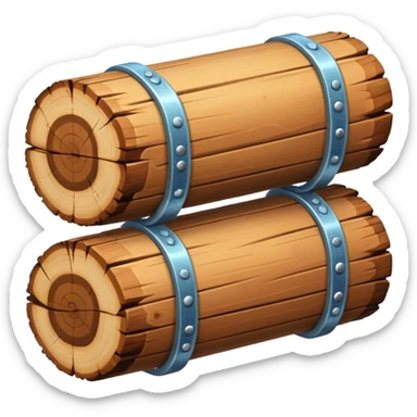two log emojis, stacked on top of each other, one hanging over the side, with subtle sparkles in the background sticker