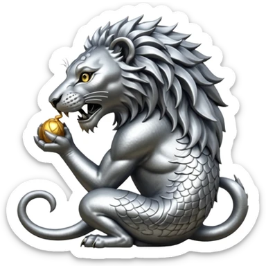 Silver Elder Scrolls Online Lion eating its tail Ouroboro sticker