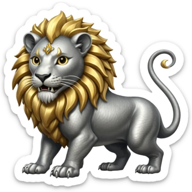 Silver Elder Scrolls Online Lion eating its tail Ouroboro sticker