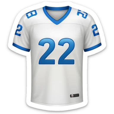 White football jersey at the back with number 22 sticker