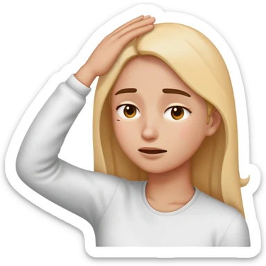 Hand over forehead fainting emoji sticker