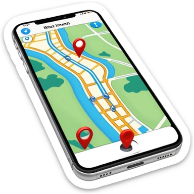 GPS map on iPhone Verticla standing sticker
