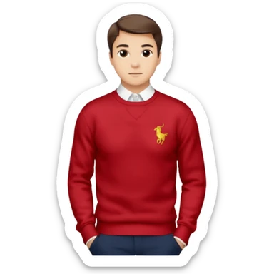 red crewneck Ralph Lauren sweater  sticker