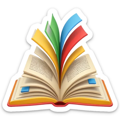 A minimalist emoji-style icon representing wordplay — symbolizing creativity with language. It features an open book or speech bubble merging with playful letters or word fragments, forming a clever visual pun. sticker