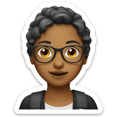 girl with glasses indoors sticker