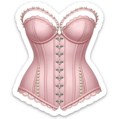 baby pink lace pearls corset sticker