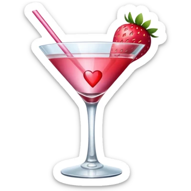 galentines red and pink cocktail sticker