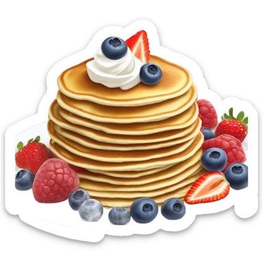 Pancakes with cream and berries  sticker