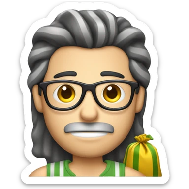 LADRÓN DE DINERO CON PIJAMA DE RAYAS Y UNA BOLSA DE DINERO  sticker