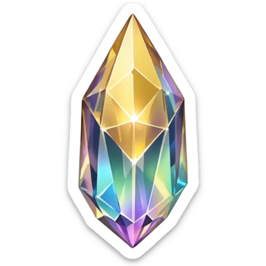 golden iridescent nebula crystal shard sticker