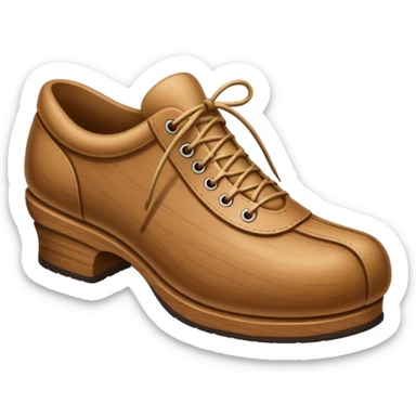Un zapato de madera estilo Polonia . El zapato está tallado a mano. sticker