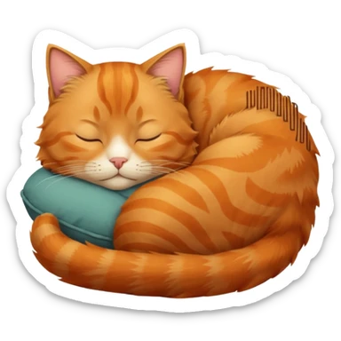 orange cat sleeping sticker