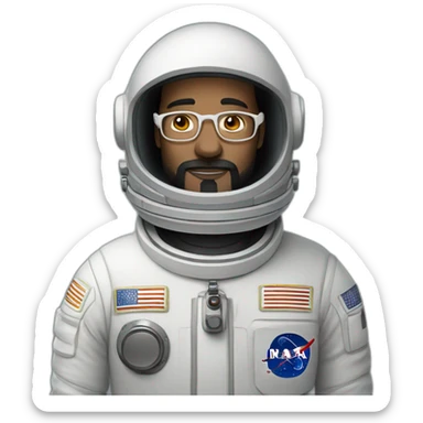 astronaut black-beard caucasian-man white-glasses sticker