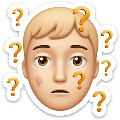 Confused face with question marks around it sticker