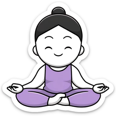 joyful yoga pose meditation wellness sticker