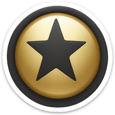Black star in golden circle sticker
