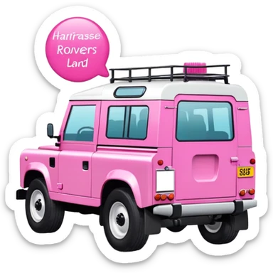 Pink Land Rover with hairdresser written on side  sticker