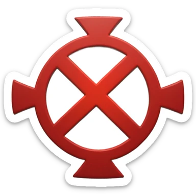 Circular Red X sign sticker