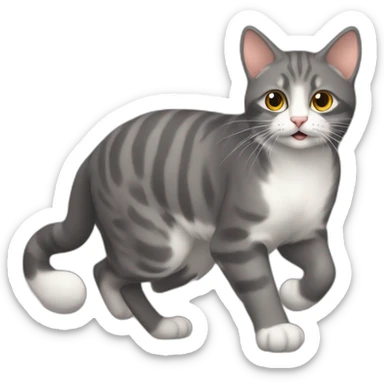 gato correndo atrás do rato sticker