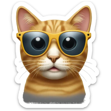 Cat with sunglasses sticker