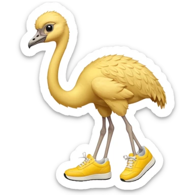  ostrich-in-yellow sneakers sticker
