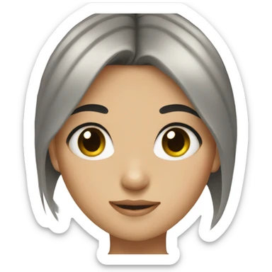 Girl with black hair and hazel eyes sticker