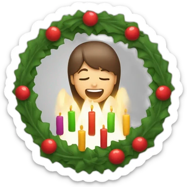 Singing Advent wreath sticker