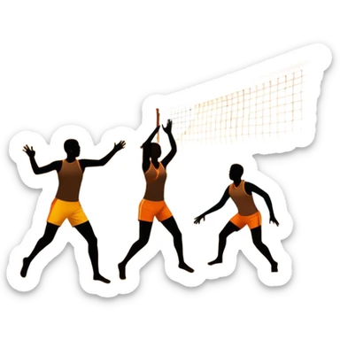 Beach voleyball and a sunset  sticker