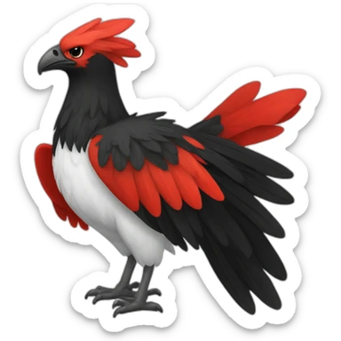 White, red and black phœnix sticker