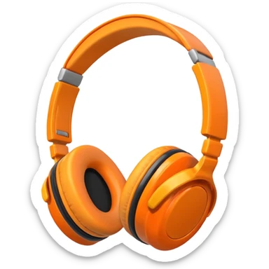 orange headphone sticker