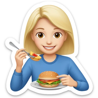 someone eating lunch sticker