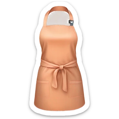 Realistic peach color kitchen apron tied in the front sticker