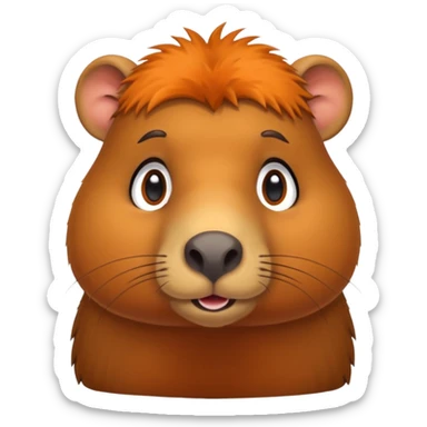 A capybara cartoon style sticker