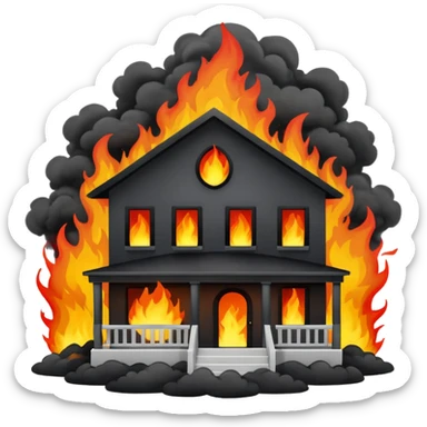 white home burning down sticker