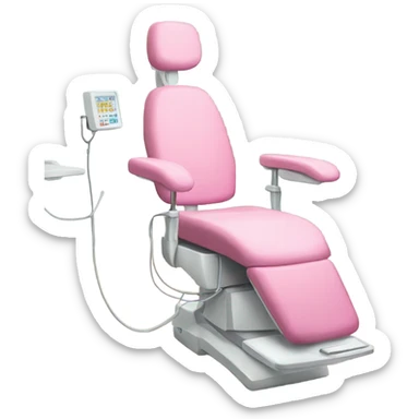 Pink dentist chair sticker