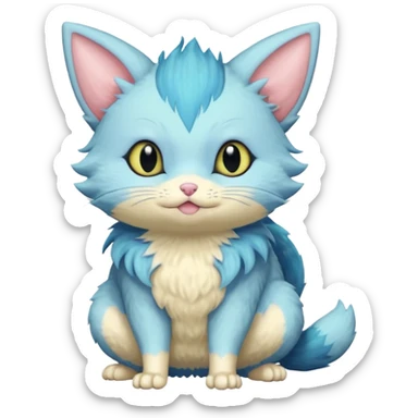 Fluffy Pastel Chubby Sneasel-Trico-cat  sticker